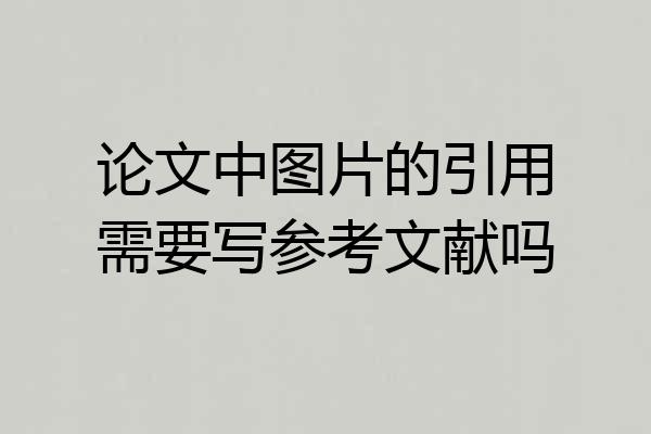 论文中图片的引用需要写参考文献吗