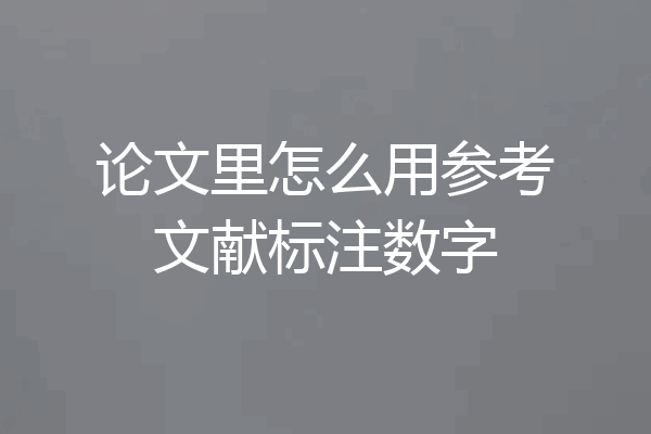 论文里怎么用参考文献标注数字