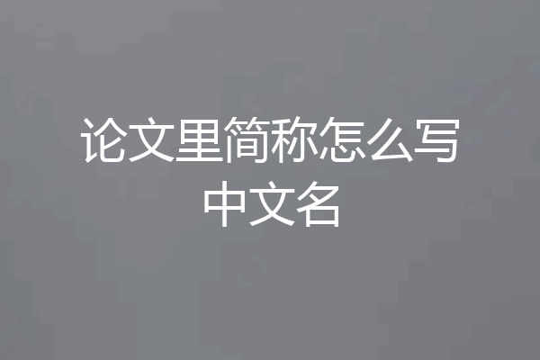 论文里简称怎么写中文名