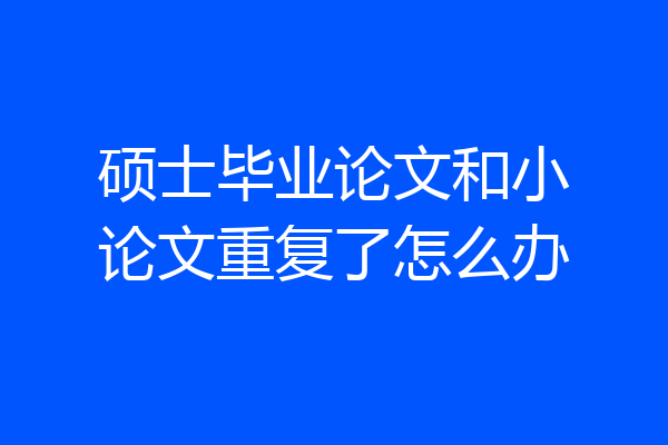 硕士毕业论文和小论文重复了怎么办