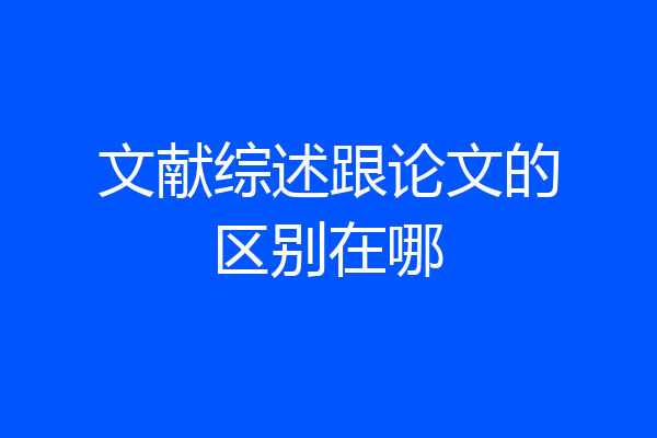 文献综述跟论文的区别在哪