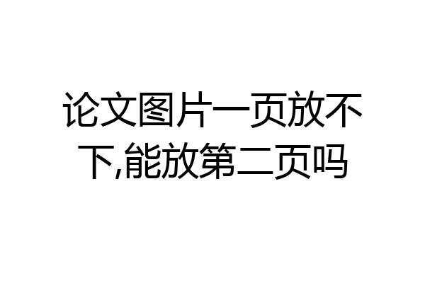 论文图片一页放不下,能放第二页吗