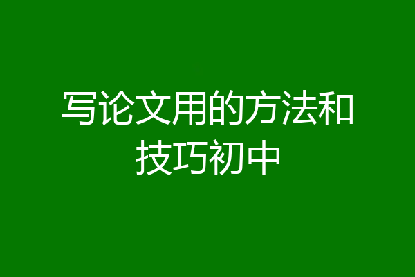 写论文用的方法和技巧初中