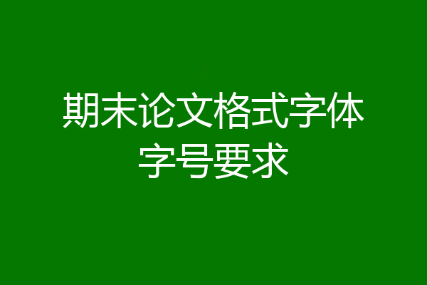期末论文格式字体字号要求