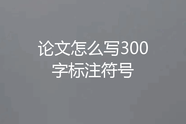 论文怎么写300字标注符号