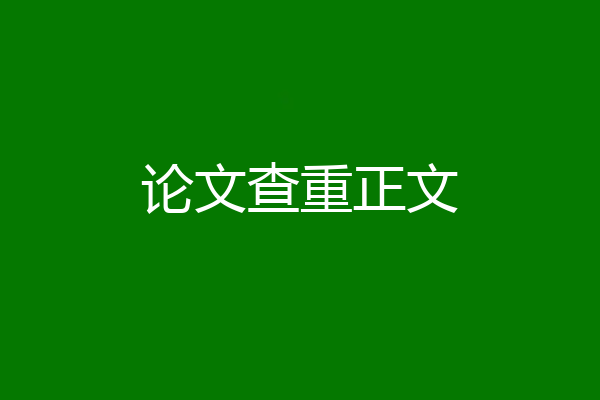 论文查重正文