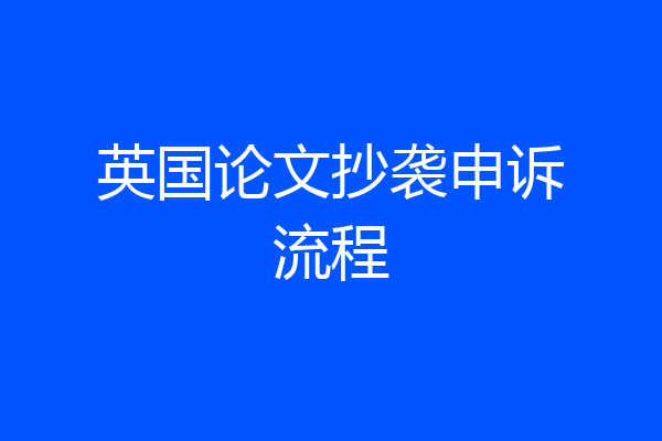 英国论文抄袭申诉流程