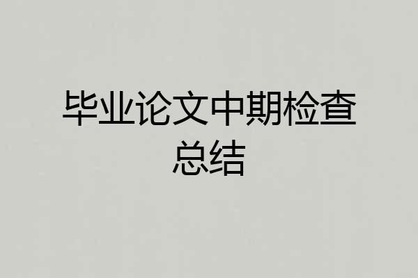 毕业论文中期检查总结