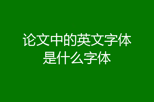 论文中的英文字体是什么字体