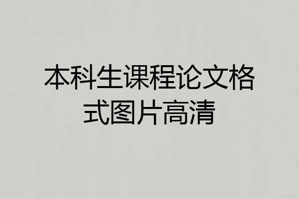 本科生课程论文格式图片高清