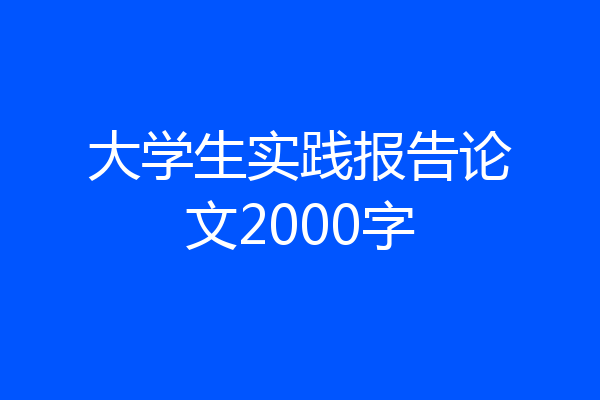 大学生实践报告论文2000字