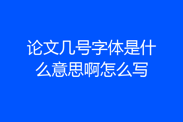 论文几号字体是什么意思啊怎么写