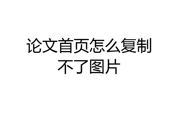 论文首页怎么复制不了图片