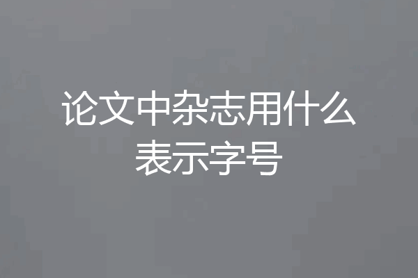 论文中杂志用什么表示字号