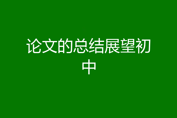 论文的总结展望初中