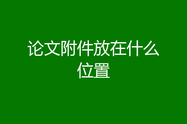 论文附件放在什么位置