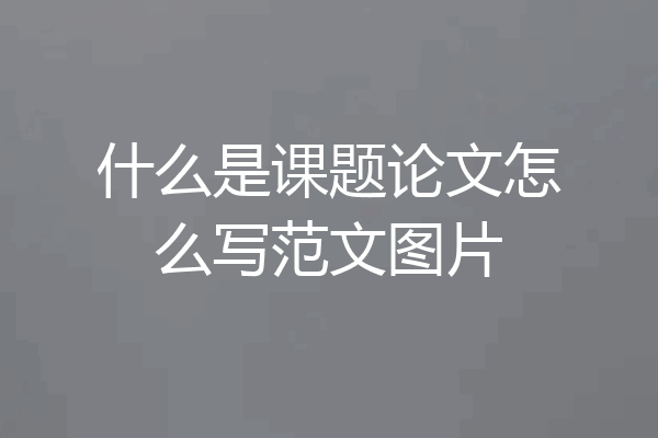 什么是课题论文怎么写范文图片