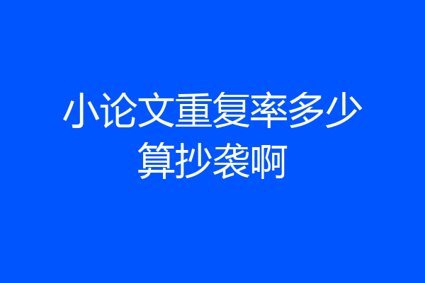 小论文重复率多少算抄袭啊