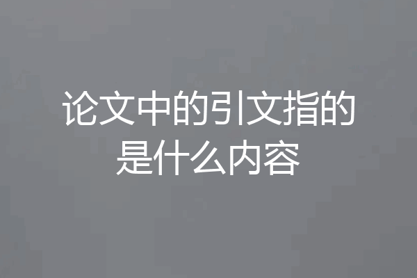 论文中的引文指的是什么内容