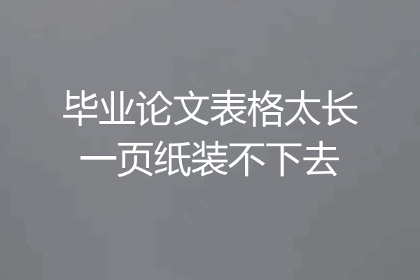 毕业论文表格太长一页纸装不下去