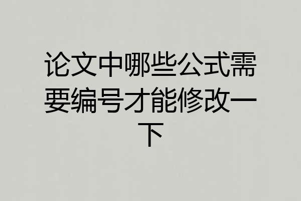 论文中哪些公式需要编号才能修改一下