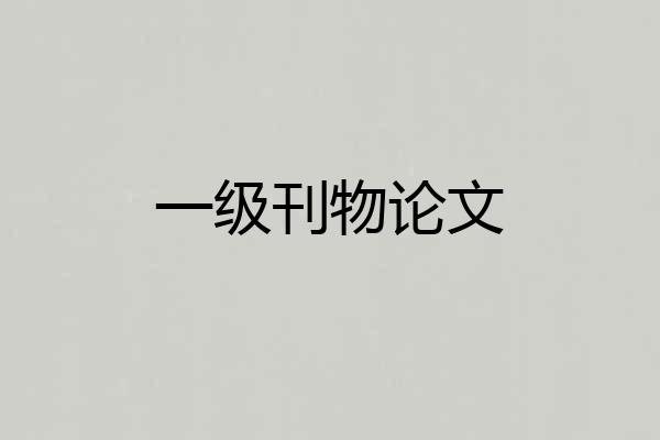 一级刊物论文