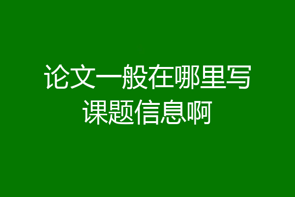 论文一般在哪里写课题信息啊