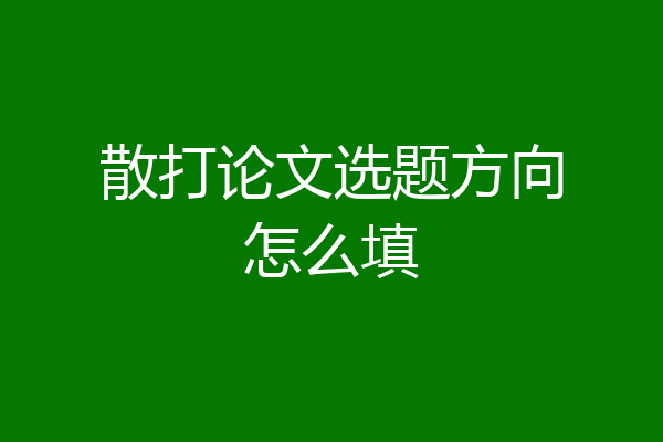 散打论文选题方向怎么填