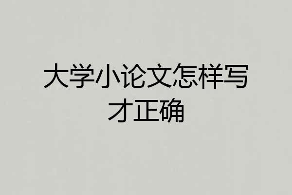 大学小论文怎样写才正确