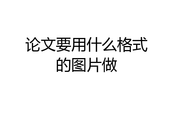 论文要用什么格式的图片做