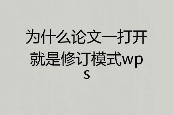 为什么论文一打开就是修订模式wps