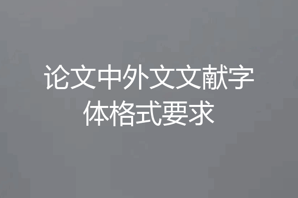 论文中外文文献字体格式要求