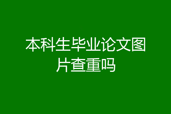 本科生毕业论文图片查重吗