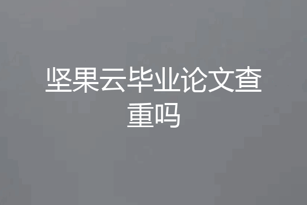 坚果云毕业论文查重吗