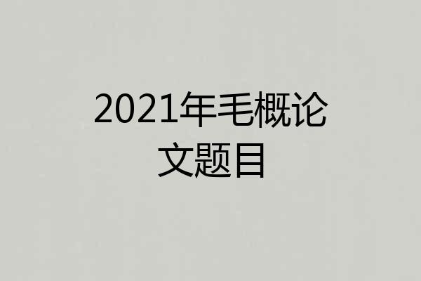 2021年毛概论文题目
