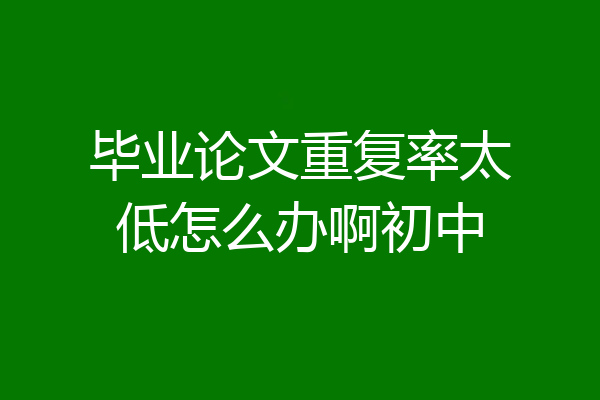 毕业论文重复率太低怎么办啊初中