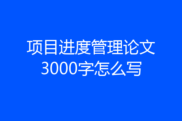 项目进度管理论文3000字怎么写