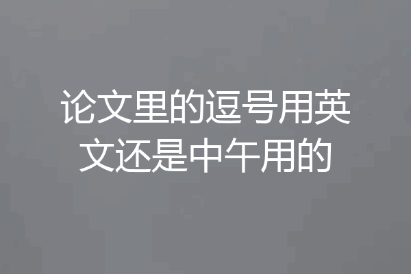 论文里的逗号用英文还是中午用的