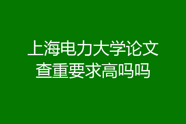 上海电力大学论文查重要求高吗吗