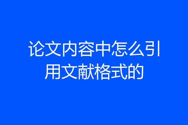 论文内容中怎么引用文献格式的