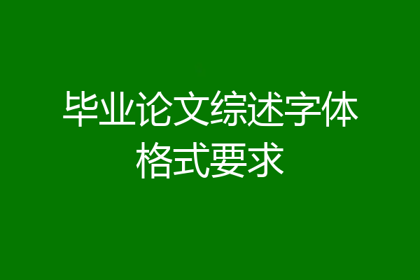 毕业论文综述字体格式要求