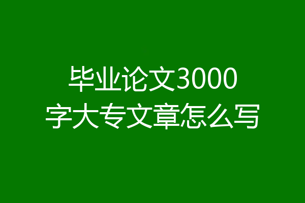 毕业论文3000字大专文章怎么写