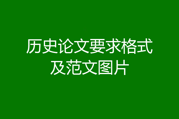 历史论文要求格式及范文图片