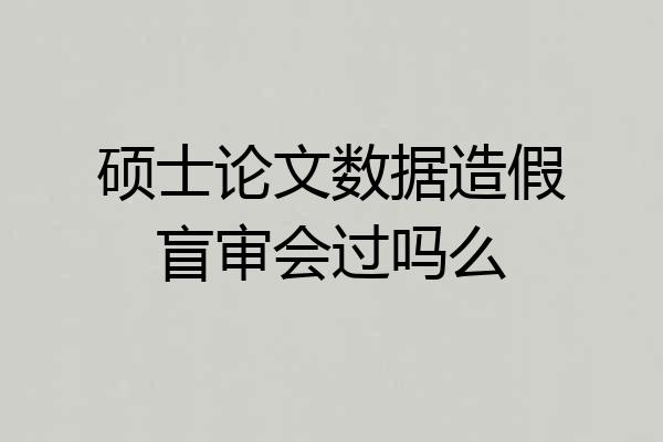 硕士论文数据造假盲审会过吗么