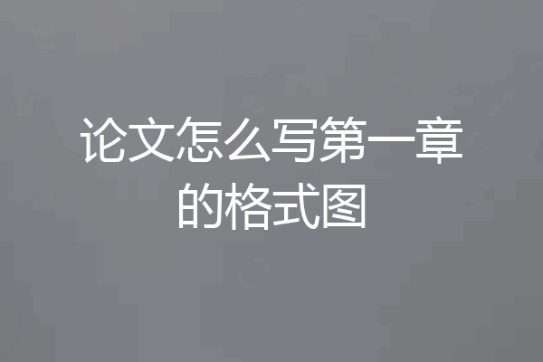 论文怎么写第一章的格式图