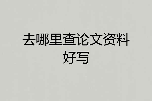 去哪里查论文资料好写