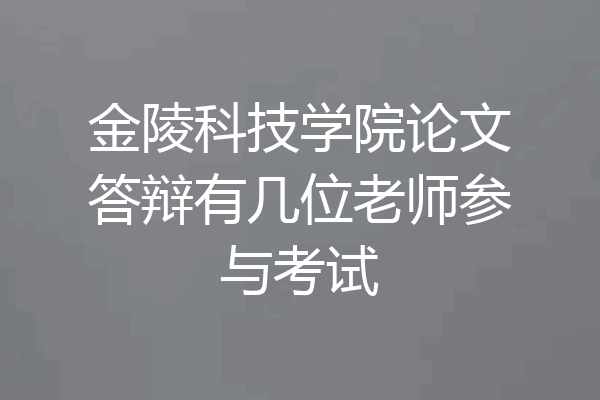 金陵科技学院论文答辩有几位老师参与考试