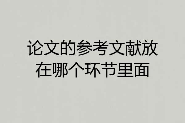 论文的参考文献放在哪个环节里面