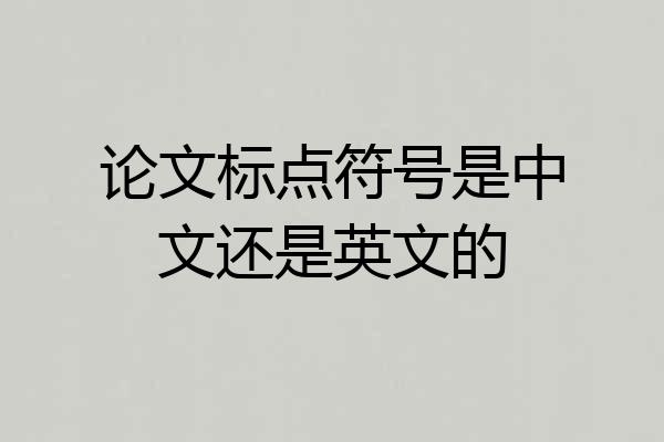 论文标点符号是中文还是英文的