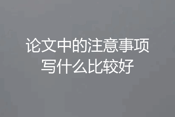论文中的注意事项写什么比较好
